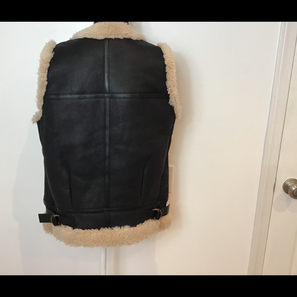 CHLOE LEATHER & SHEARLING VEST MED - Picture 5 of 12
